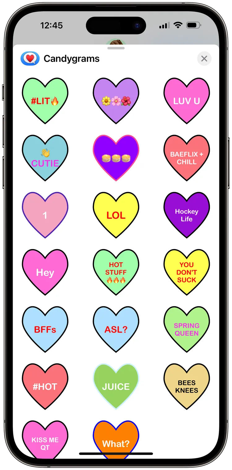 The Candygrams iMessage app.