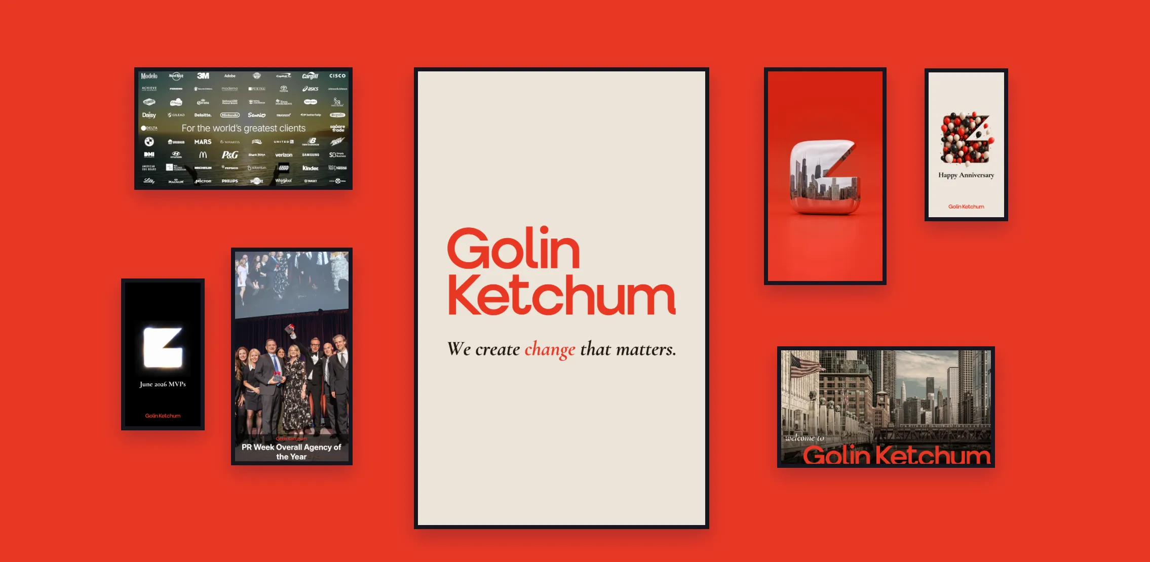 A diagram Golin Ketchum Showcase Wall.